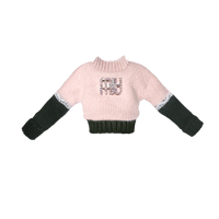 CANDY LIGHT PINK/GREEN MIU SWEATER