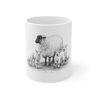 Image 1 of Sheep Ceramic Coffee Cups, 11oz, 15oz