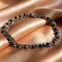 Image 1 of Beaded silver bracelet