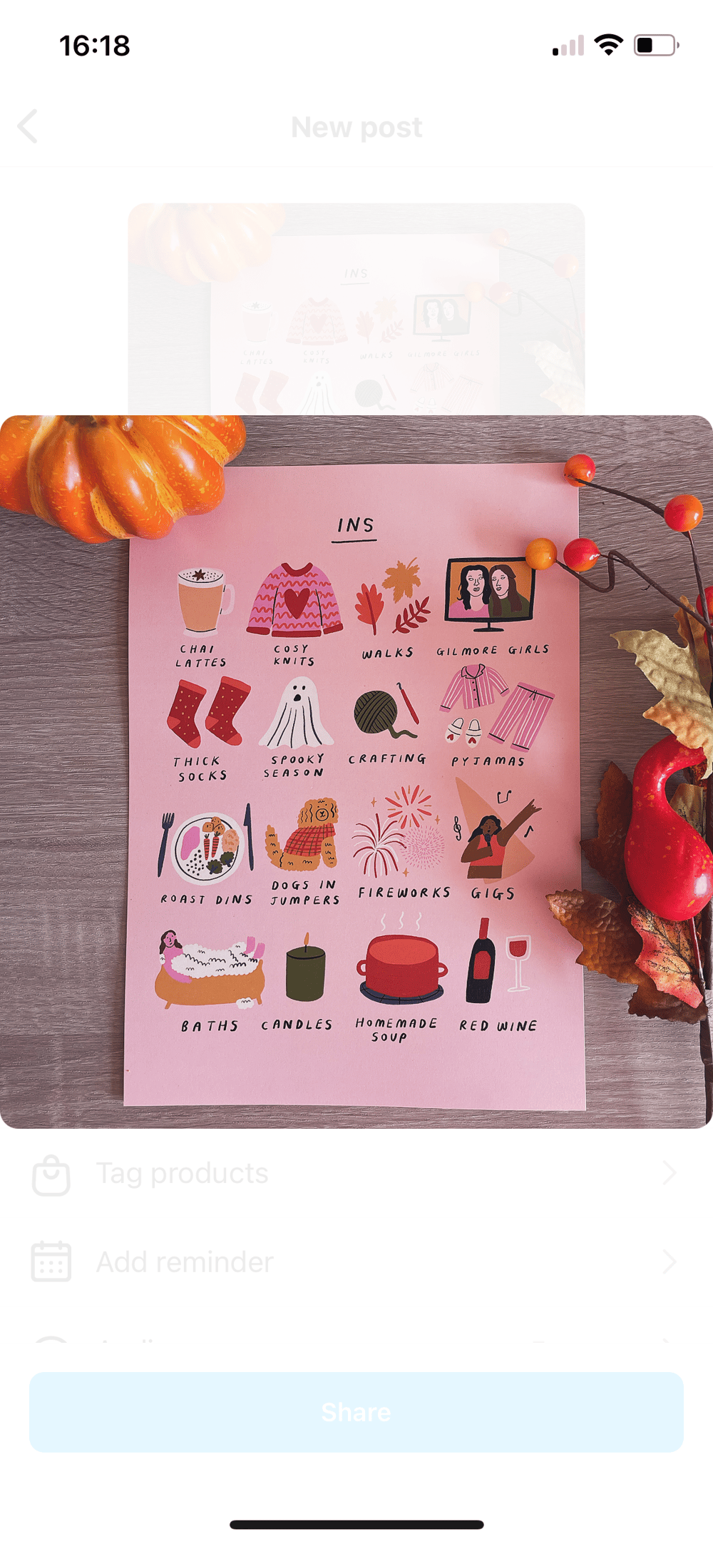 Image of *SUPER SECONDS* Autumn Ins A3 Print