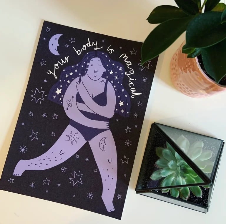 Image of *SUPER SECONDS* Your Body is Magical A3 Print