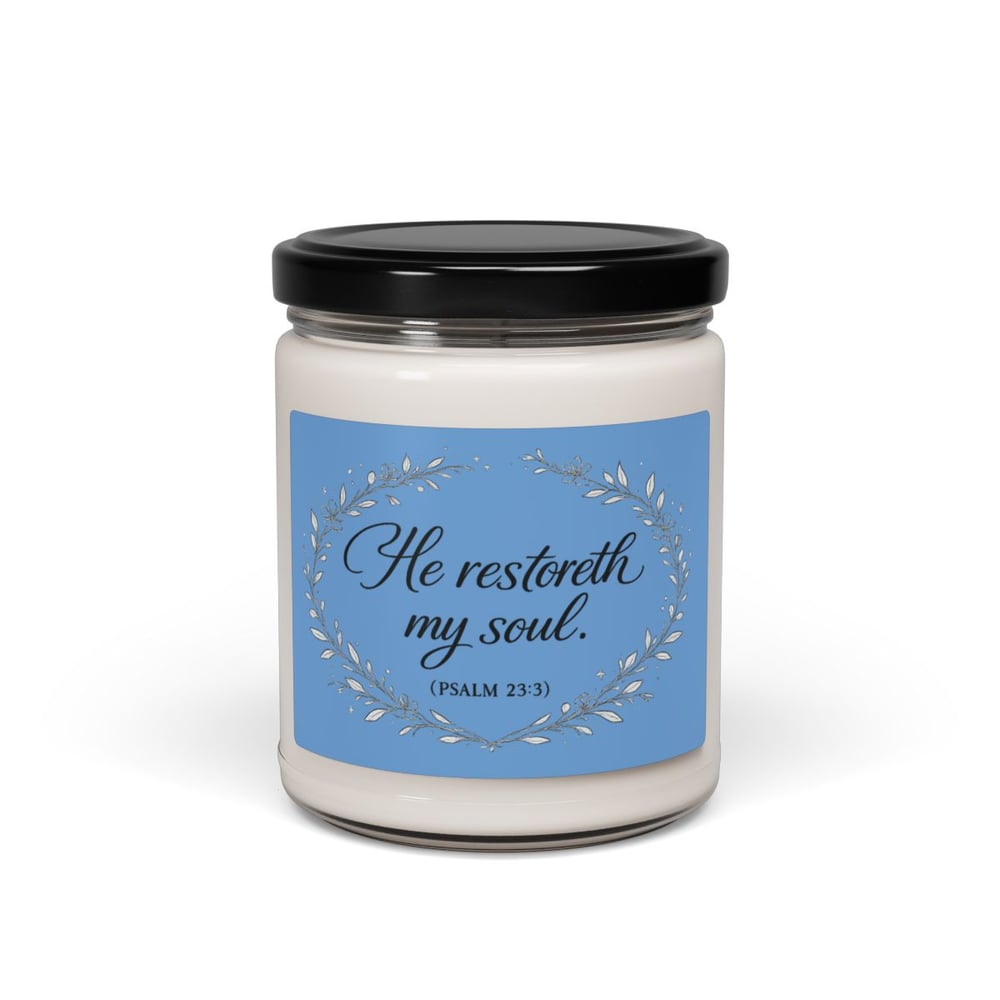 Image of He restoreth my soul Scented Soy Candle, 9oz