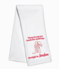 These boots are made for walking towel.