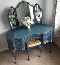 Image 2 of Olympus Vintage French Louis style Antoinette Dressing Table with Mirrors and Stool.