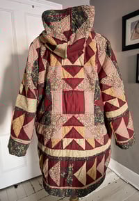 Image 2 of Upcycled Vintage Quilt Hooded Coat 