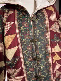 Image 4 of Upcycled Vintage Quilt Hooded Coat 