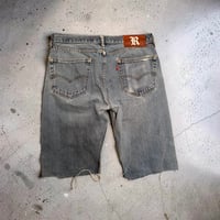 Image 2 of R Reworked Denim Short W05 (Crystal Tuxedo Trim)