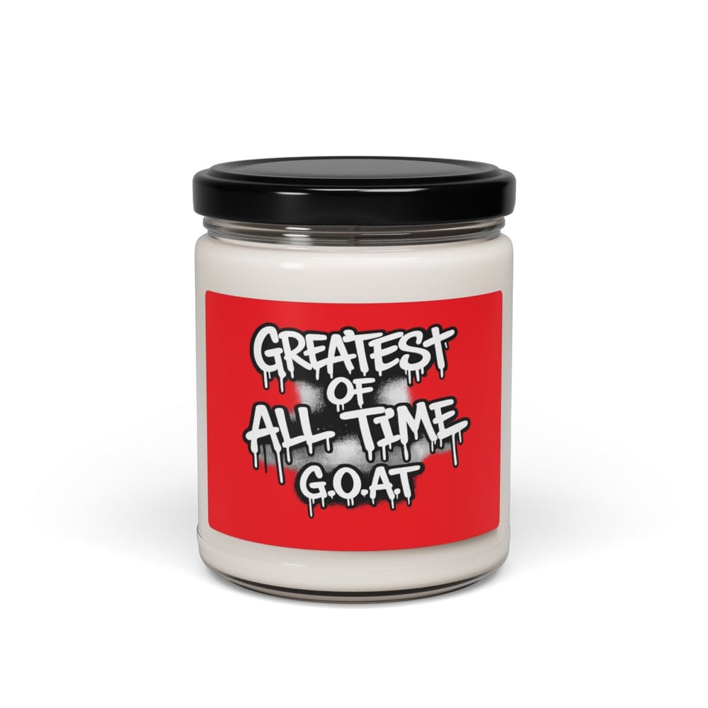 Image of Greatest of all time red background Scented Soy Candle, 9oz
