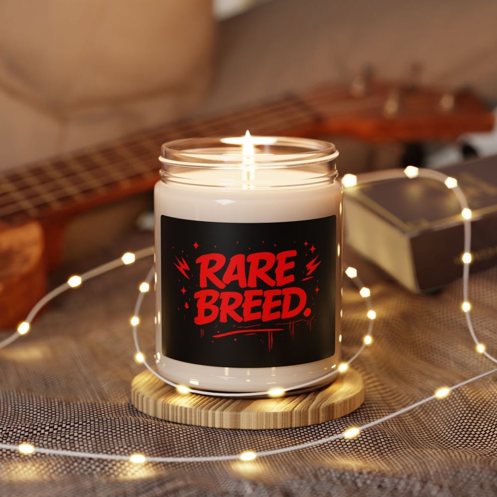 Image of Rare Breed Scented Soy Candle — 9oz Bold Red Graphic Candle