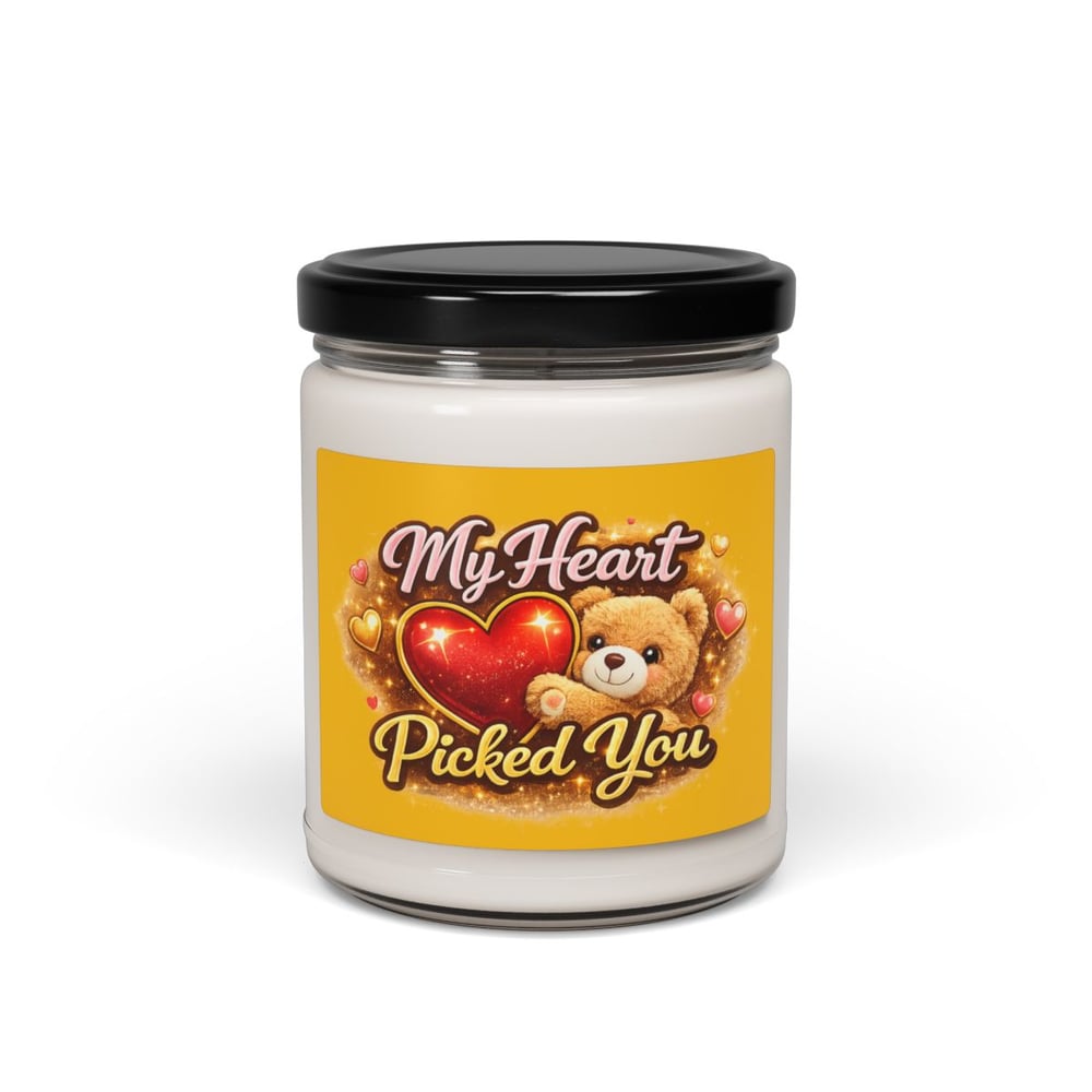 Image of My Heart Picked You Soy Candle — 9oz Scented Gift Candle (Teddy Bear Valentine)