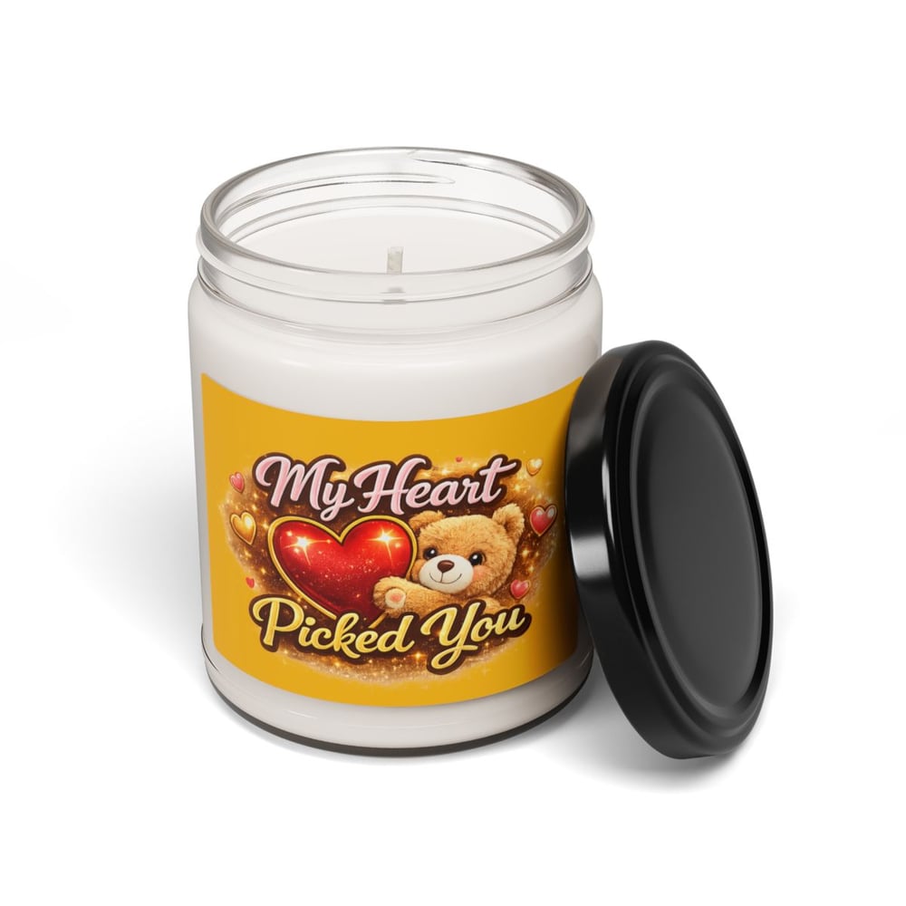 Image of My Heart Picked You Soy Candle — 9oz Scented Gift Candle (Teddy Bear Valentine)