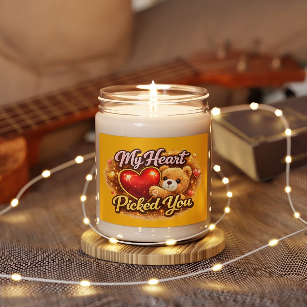 Image of My Heart Picked You Soy Candle — 9oz Scented Gift Candle (Teddy Bear Valentine)