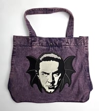 Image 1 of Custom Purple Vampire Theme Women's Denim Tote Bag