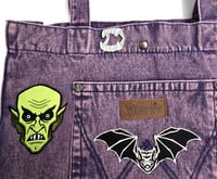 Image 3 of Custom Purple Vampire Theme Women's Denim Tote Bag