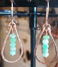 Image 3 of Apple Green Chrysoprase Copper Tear Drop Earrings💚