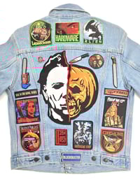 Image 1 of Custom One of a Kind Levi's 80's and 90's Horror Women's Jacket Size Small