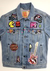 Image 2 of Custom One of a Kind Levi's 80's and 90's Horror Women's Jacket Size Small