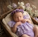 The Lavender Petal Halo: Delicate Newborn Floral Crown