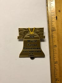 Image 1 of 1981 6th World Tattoo Convention pin Philadelphia, PA  