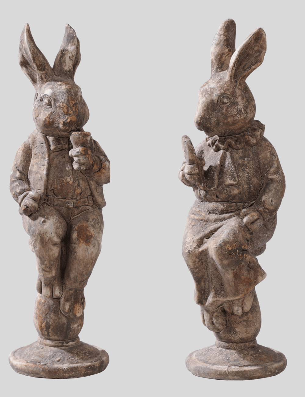 Image of Antique Sitting Rabbit Pair