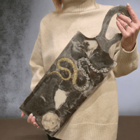 Image 1 of Serving Board • "Marble Under Glass" Effect . Epoxy & Artificial Stone • 63x22 cm . 