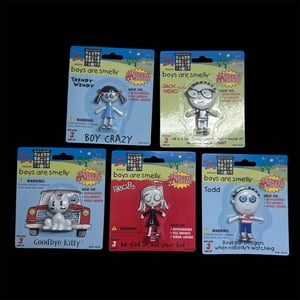 Image of deadstock david & goliath keychains & magnets!