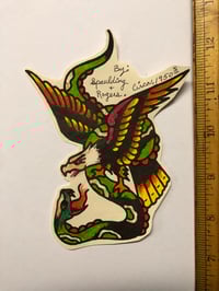 Image 1 of 1950’s Spaulding & Roger’s hand colored cut out eagle and snake flash
