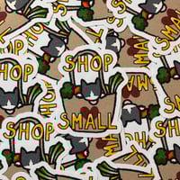 "shop small" cat sticker