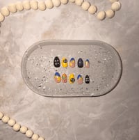 Image 1 of SHORT ALMOND CORALINE 3D ACRYLIC NAILS