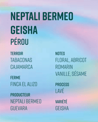 Image 2 of Neptali Bermeo Geisha - Pérou BIO | FILTRE