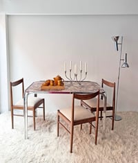 Image 1 of MESA DE ESTRUCTURA CROMADA Y SOBRE DE MÁRMOL, AÑOS 70