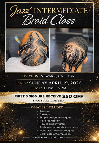 Image of Jazz Intermediate Braid Class - $400 (150 deposit)