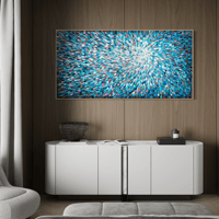 Image 9 of 'Stella azure 12' - 184x94cm, FRAMED