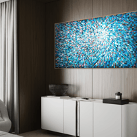 Image 10 of 'Stella azure 12' - 184x94cm, FRAMED