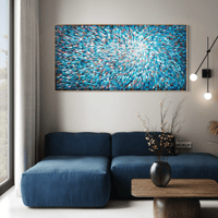 Image 11 of 'Stella azure 12' - 184x94cm, FRAMED