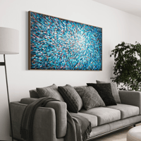 Image 12 of 'Stella azure 12' - 184x94cm, FRAMED