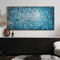 Image 13 of 'Stella azure 12' - 184x94cm, FRAMED