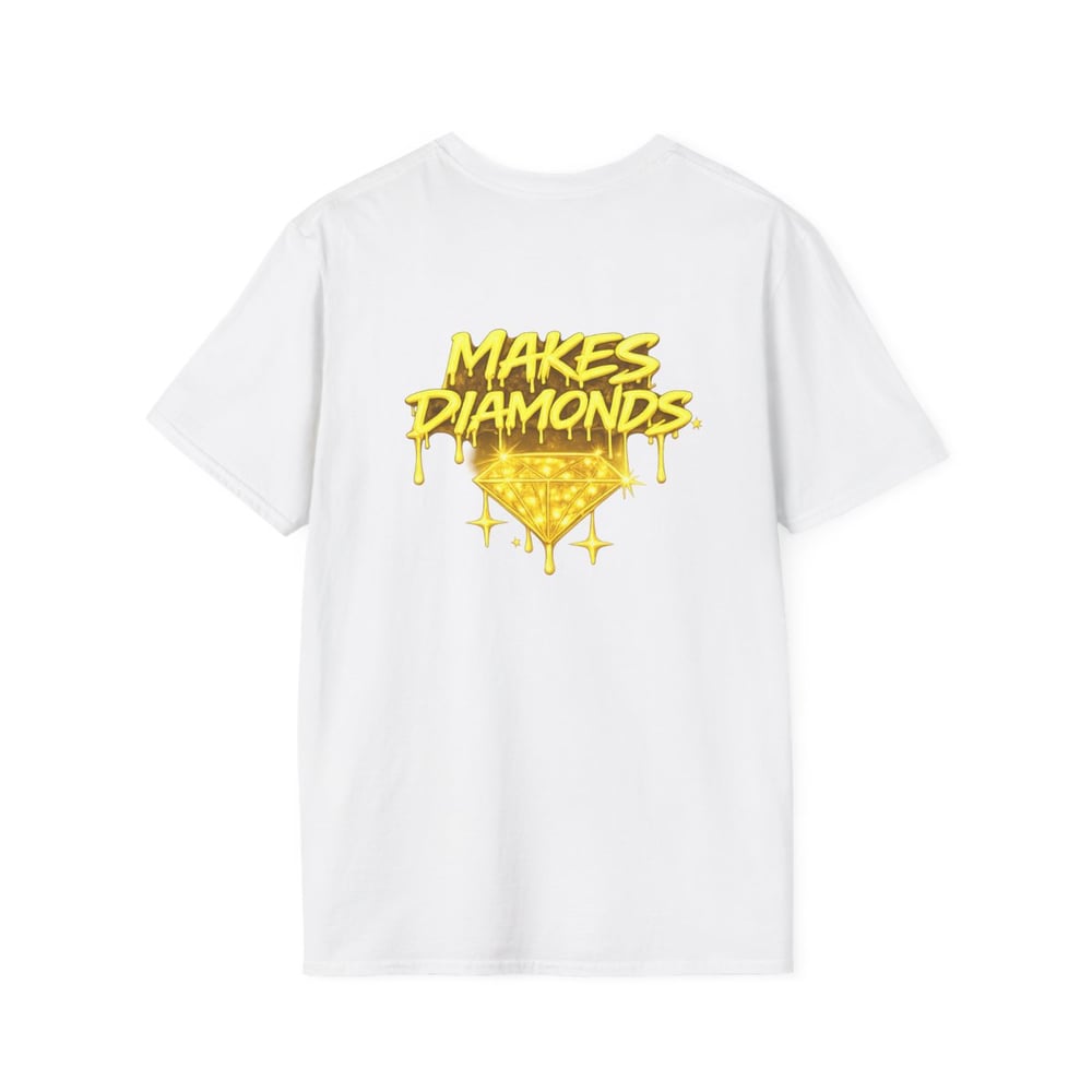 Image of Unisex Pressure Makes Diamonds T-Shirt — Drip Gold Graphic Tee