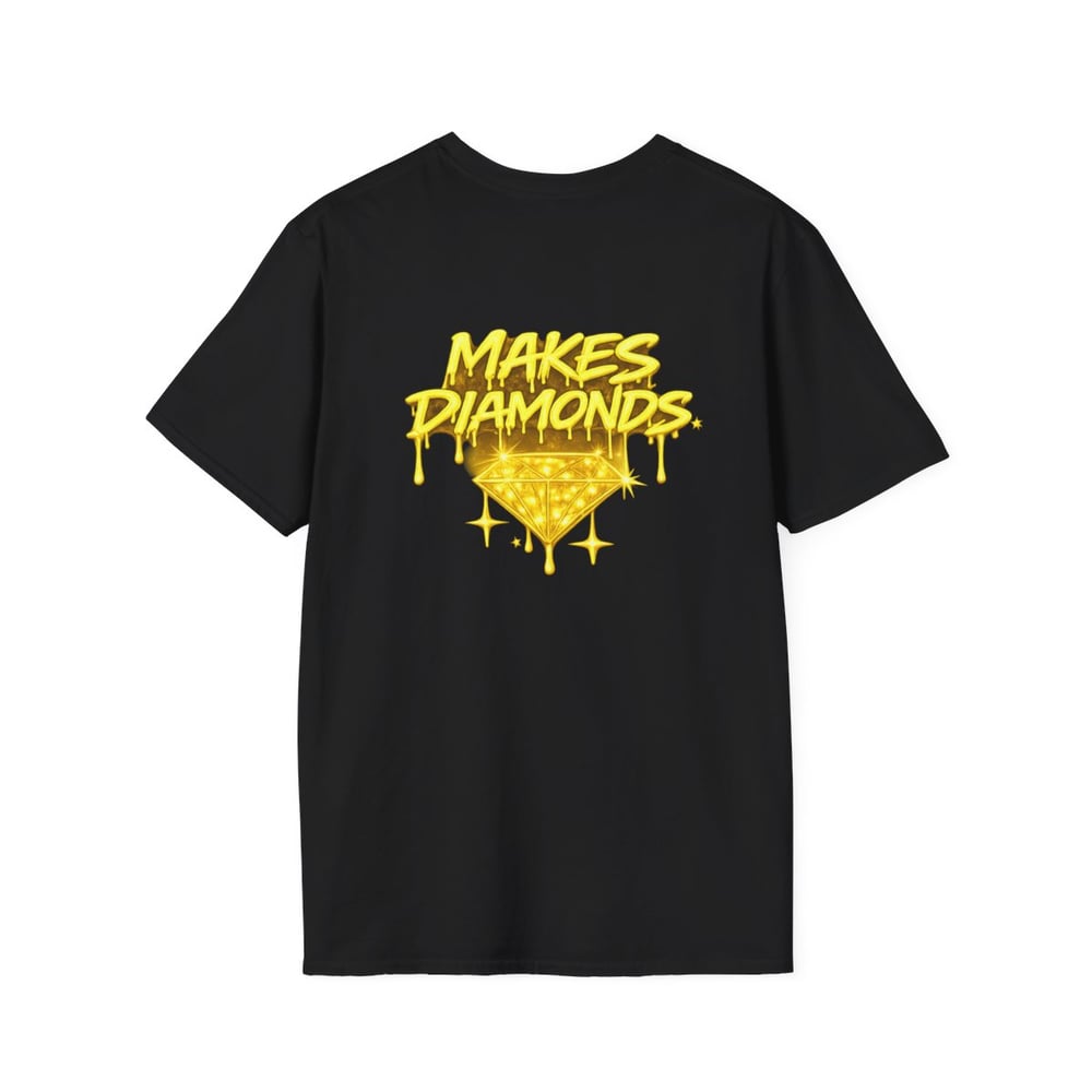 Image of Unisex Pressure Makes Diamonds T-Shirt — Drip Gold Graphic Tee