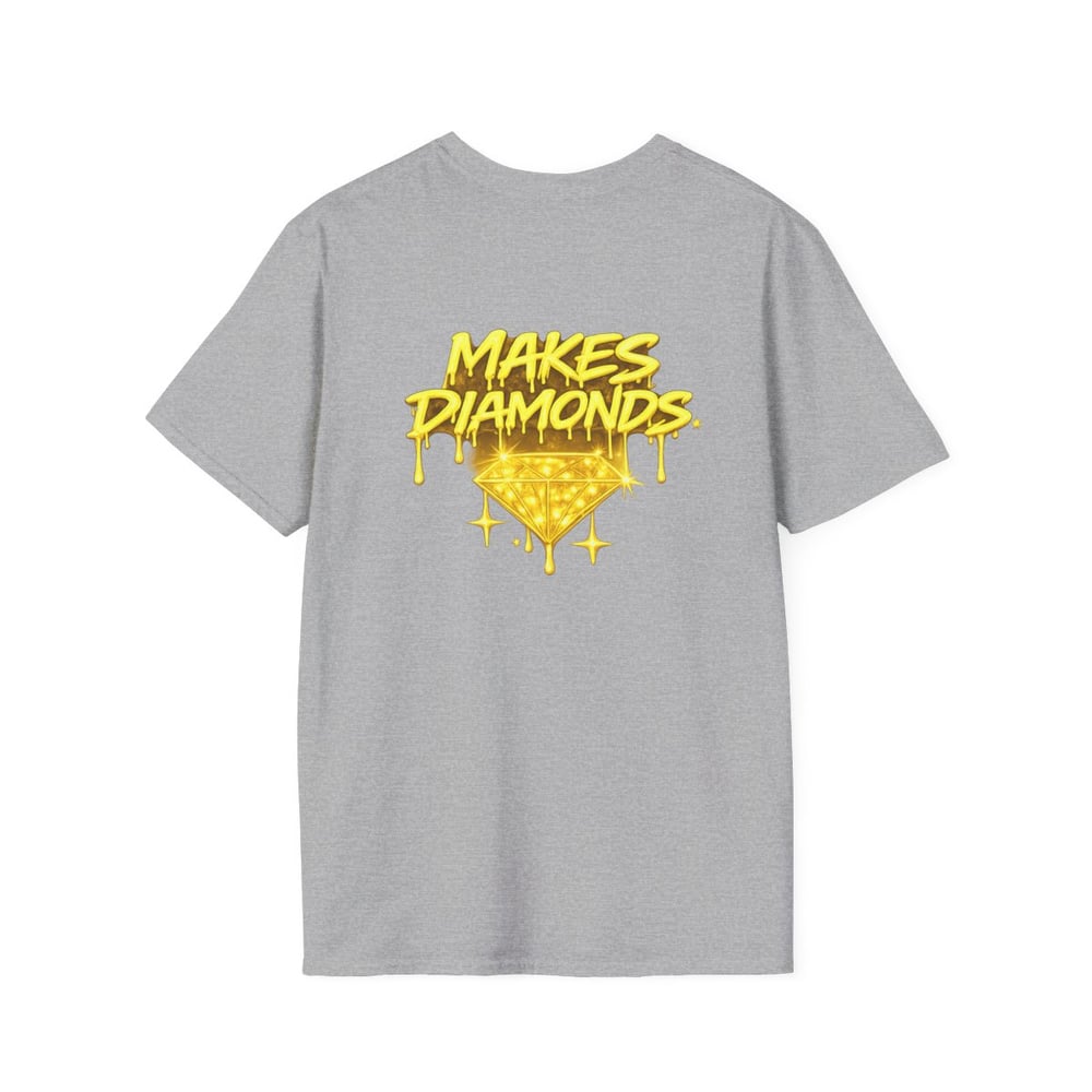 Image of Unisex Pressure Makes Diamonds T-Shirt — Drip Gold Graphic Tee