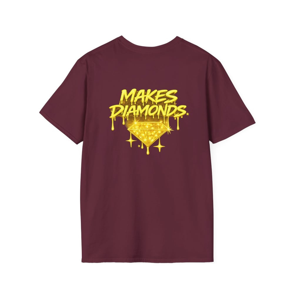 Image of Unisex Pressure Makes Diamonds T-Shirt — Drip Gold Graphic Tee