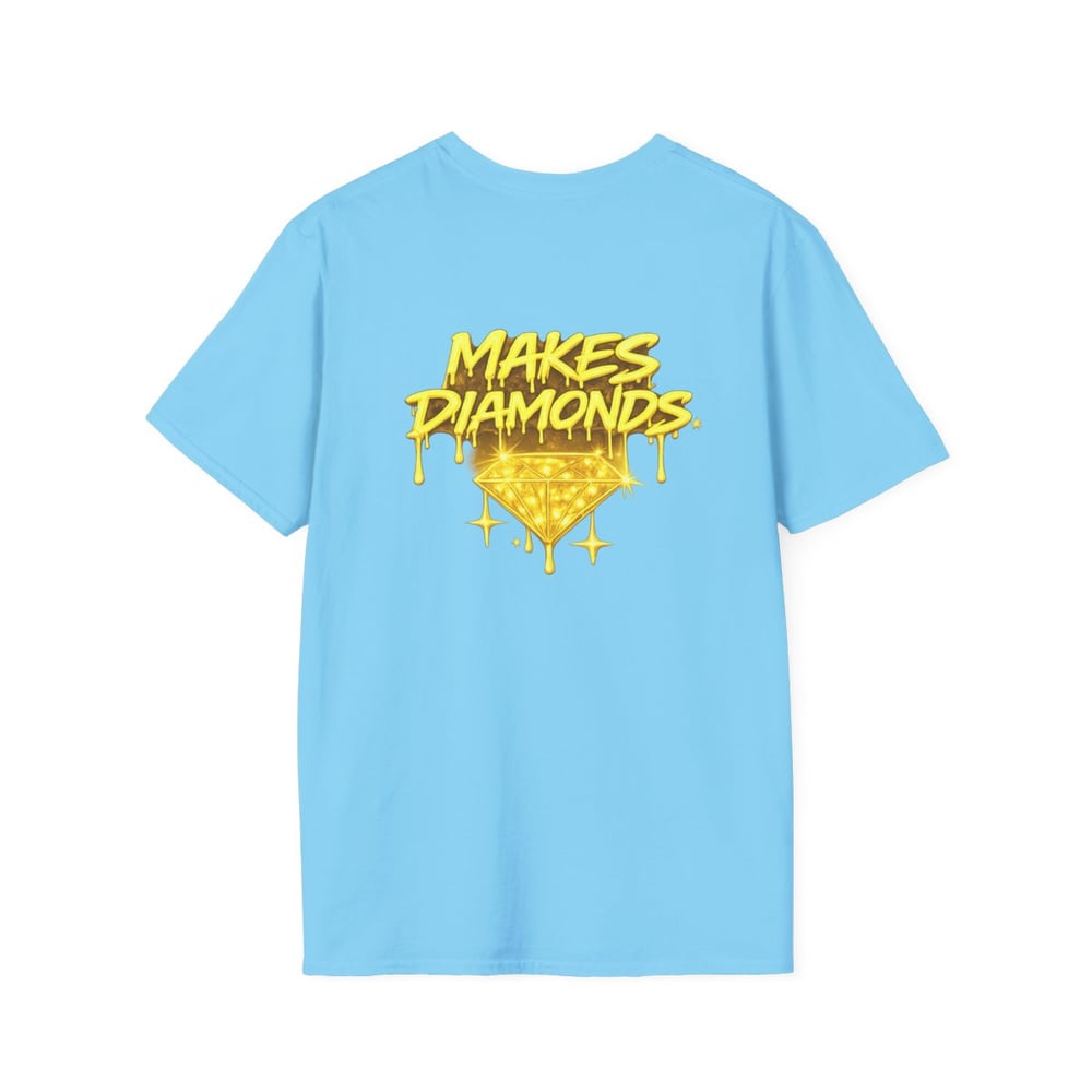 Image of Unisex Pressure Makes Diamonds T-Shirt — Drip Gold Graphic Tee