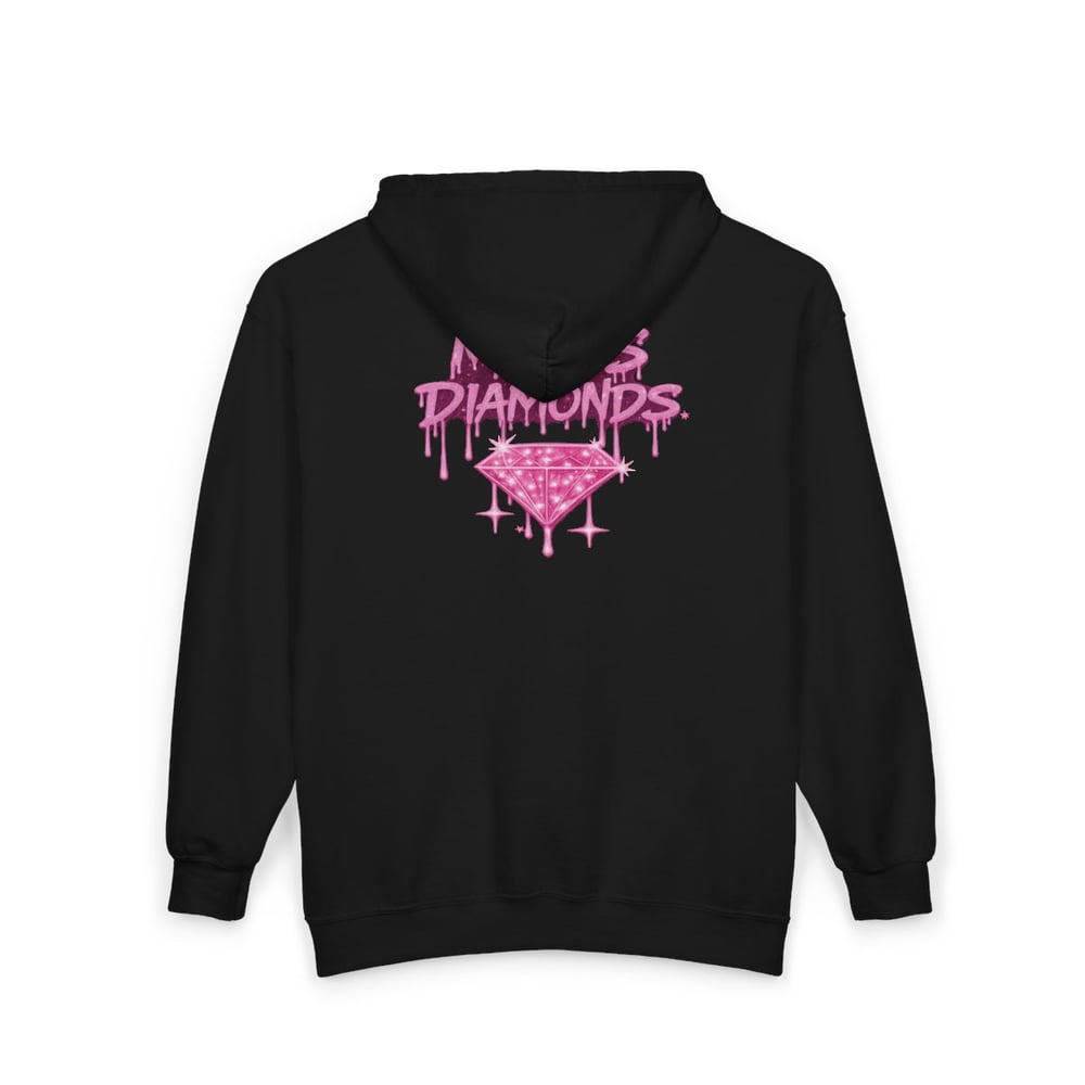 Image of Pressure Makes Diamonds Zip Hoodie — Pink Graffiti Drip Design