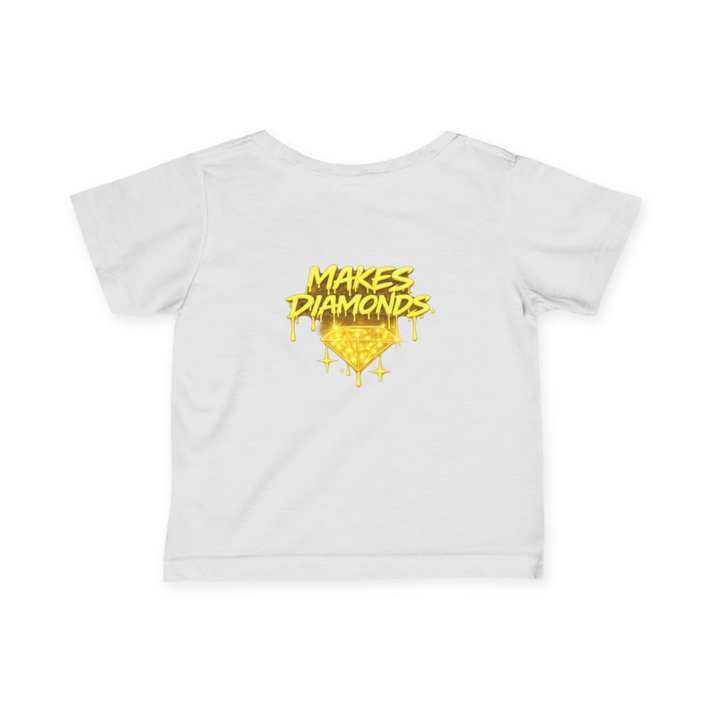 Image of Infant Tee — "Pressure Makes Diamonds" Yellow Graffiti Baby Shirt