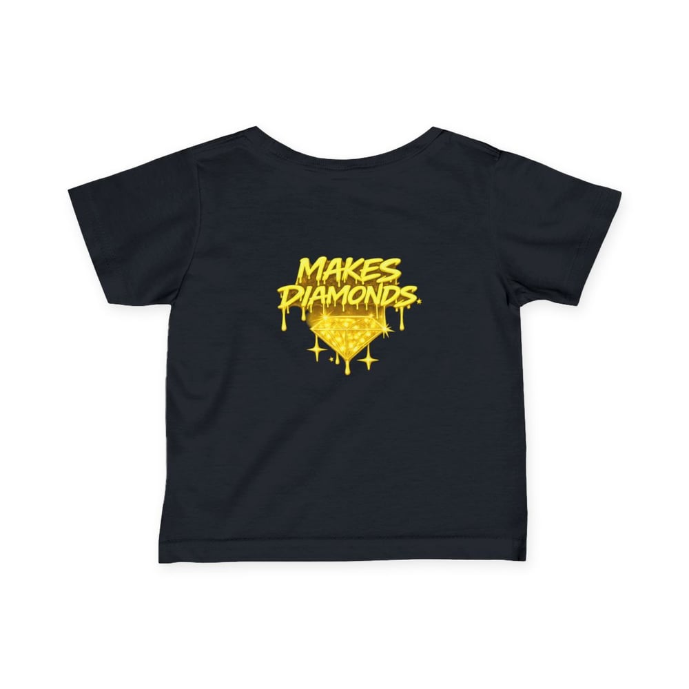 Image of Infant Tee — "Pressure Makes Diamonds" Yellow Graffiti Baby Shirt