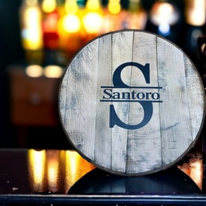 Personalized Bourbon Barrel Head Wedding Guest Book: Monogrammed Rustic Decor