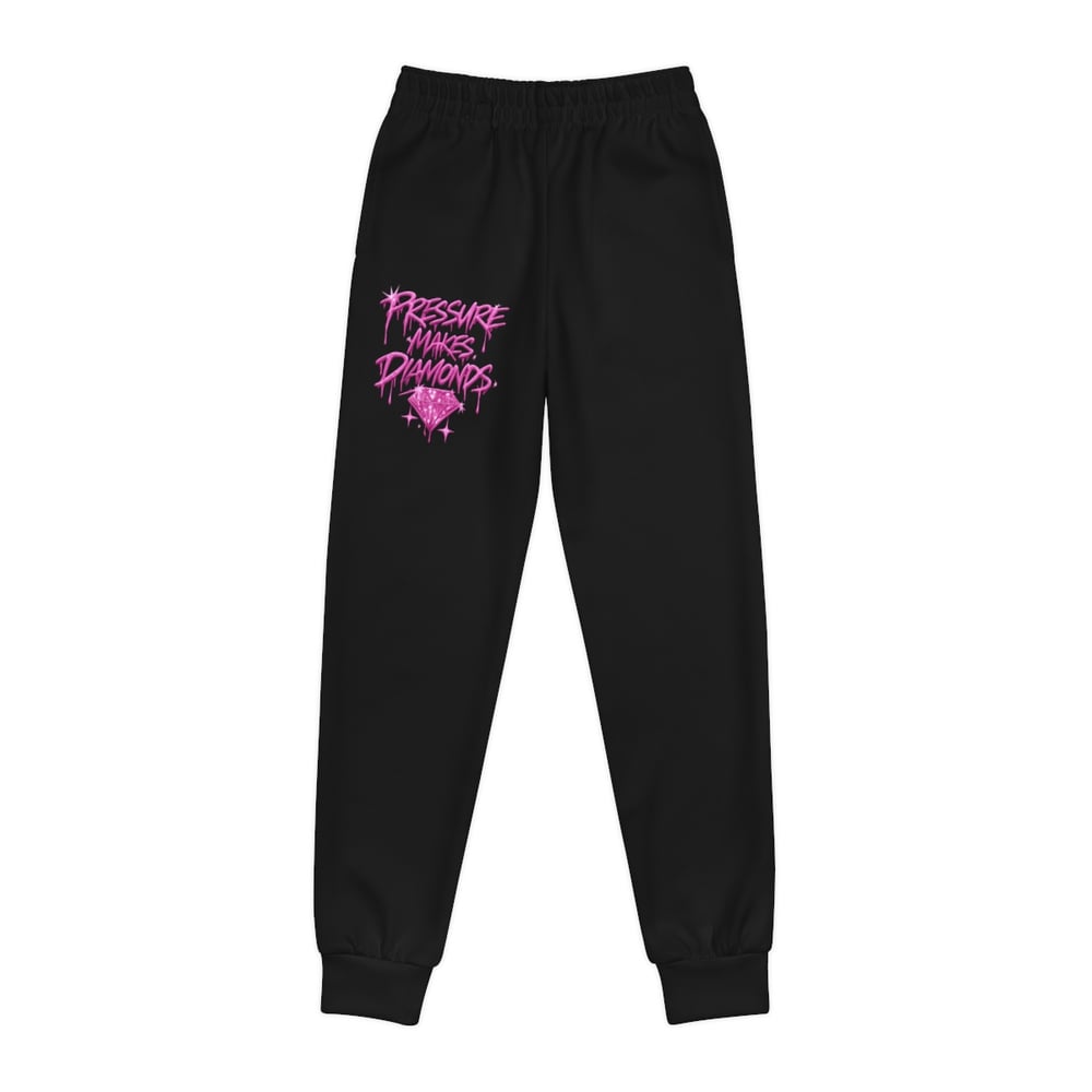 Image of Youth Joggers — "Pressure Makes Diamonds" Pink Graphic Sweatpants