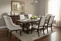 NAt-D84 / TABLE, 4 X SIDE CHAIR AND 2 X ARM CHAIR SET