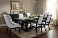NAt-D85 / TABLE, 4 X SIDE CHAIR AND 2 X ARM CHAIR SET