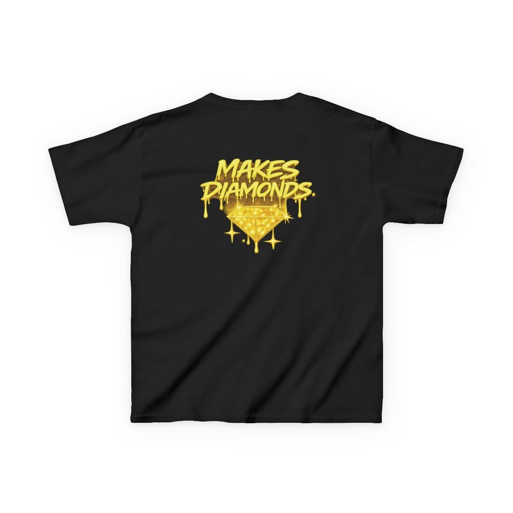 Image of Unisex Kids Tee — "Pressure Makes Diamonds" Gold Drip Graphic